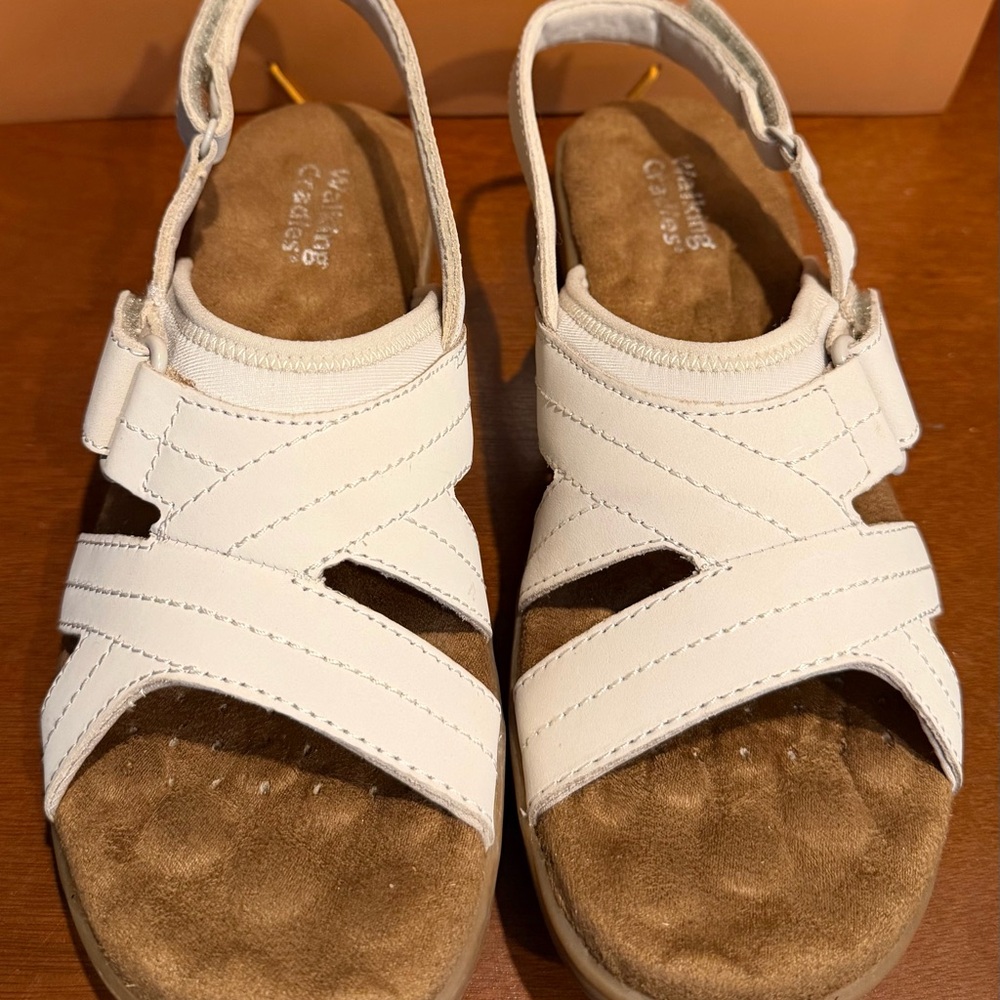 Walking Cradles White Sandals